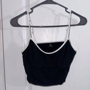 Aerie Black and White Crop Top